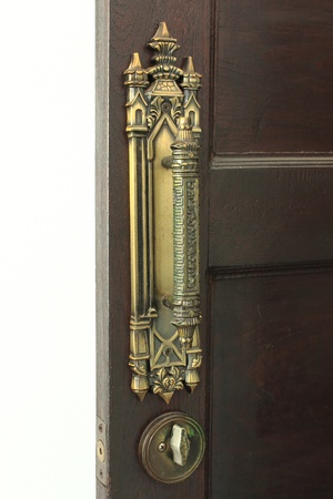 Old rusty copper door knobの写真素材