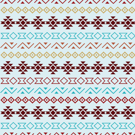Aqua vector tribal seamless pattern background.のイラスト素材