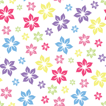 Colourful summery floral pattern .のイラスト素材