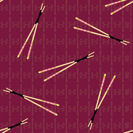 Cute Japanese food elements inspired seamless pattern backgroundのイラスト素材