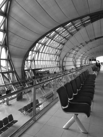 Seating area in Bangkok airportの素材