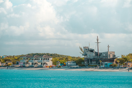 Half moon cay Bahamas private island Caribbean. High quality photo