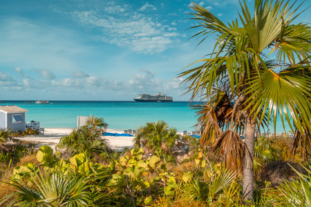 Half moon cay Bahamas private island Caribbeanの写真素材
