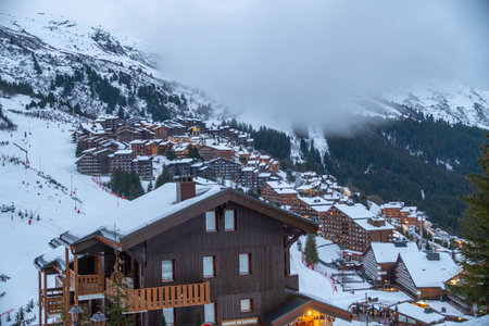 Meribel - ski domain in the French alps of France