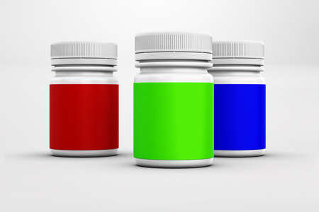 Medical container with blank label isolated on colored background.suitable for your element design...
