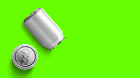 Metal Aluminum Beverage Drink Can. Ready For Your Design.3d rendering illustration. added copy space for text.の写真素材