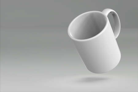 Blank mug mockup isolated on colored 3D rendering. added copy space for text. suitable for your...
