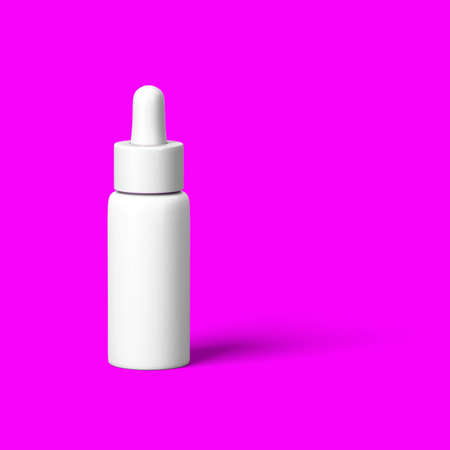 Realistic cosmetic bottle mock up set isolated pack on red purple background. Cosmetic brand template.3d rendering.の写真素材