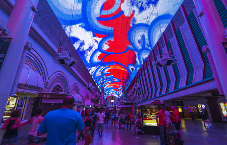 light show at Fremont Street Experience,las vegas,Nevada,usa    -06/24/15 -for editorial use only.のeditorial素材
