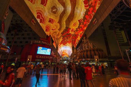 light show at Fremont Street Experience,las vegas,Nevada,usa    -06/24/15 -for editorial use only.のeditorial素材