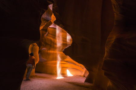 Beautiful  of sandstone formations in upper Antelope Canyon, Page, Arizona, USAの写真素材