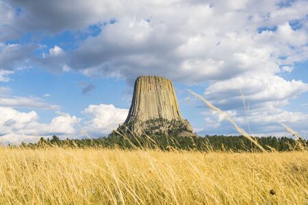 Devils Tower National Monumenton sunny day ,wyoming,usa.の写真素材