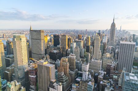 new york ,usa. 8-24-17: new york skyline in the evening.の写真素材