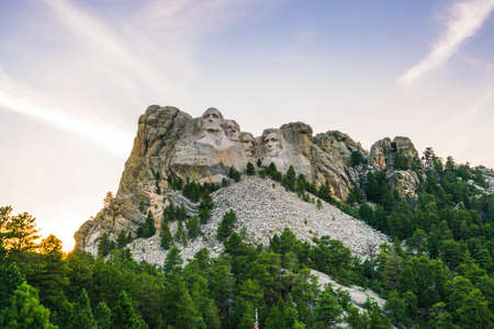 mount Rushmore natonal memorial  at sunset.のeditorial素材
