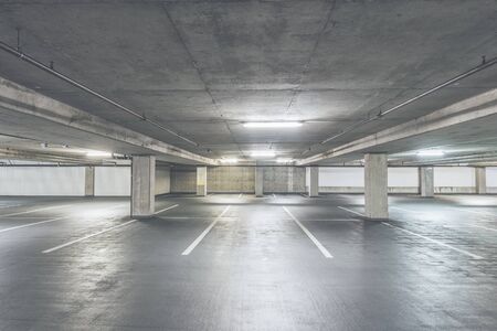 scene of empty cement Parking Garage interior in the mall..の写真素材