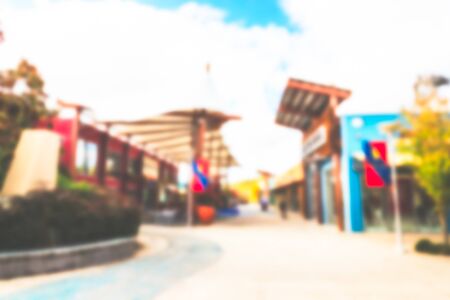 an outlet mall in open space with in sunny day. -blurred..の写真素材