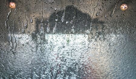 a car Running through automatic car wash.の写真素材