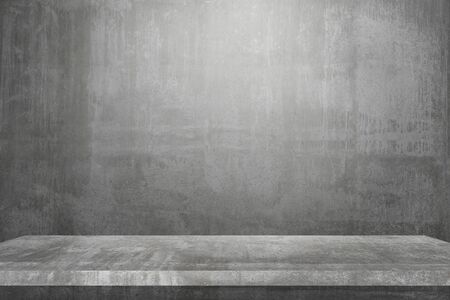 empty table top Ready for product display montage; cement table and gray cement background..の写真素材