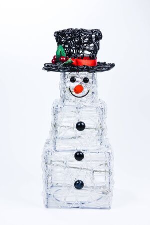snow man light ,Christmas decoration isolated on white background..の写真素材