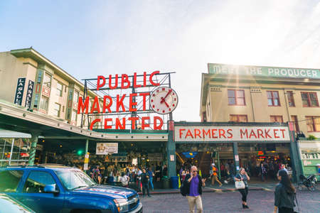 pike place market in summer season,Seattle,Washington,usa.のeditorial素材