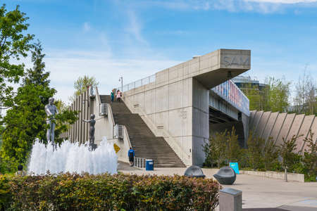 Olympic sculpture park,seattle waterfront on sunny day,Seattle,Washington,usa. shoot in 08/04/16 for editorial use only.のeditorial素材
