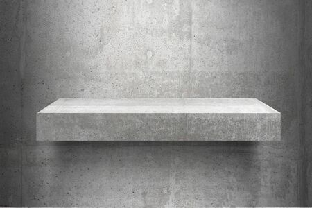 empty shelves top Ready for product display montage; cement shelves and gray cement background..の写真素材