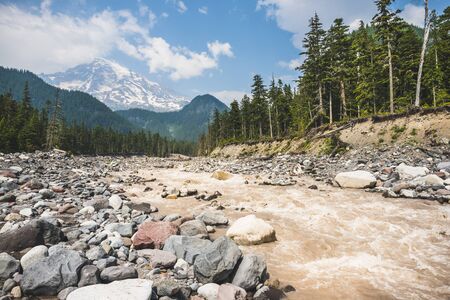 Nisqually River in mt Rainier National park,Washington,usa.の写真素材