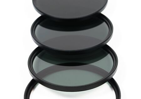 camera nd (Neutral-density ) filter on white background.の写真素材