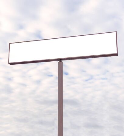 blank white billboard for outdoor advertising on white background,ready for product display montage,advertisement.の写真素材