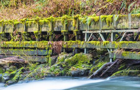 millrace  in old grist mill,Washington,usa.の写真素材