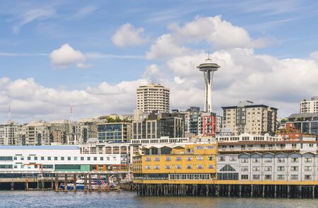 seattle waetr front on sunndy day,Seattle,Washington,usa.   for editorial use only.の写真素材