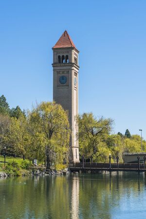 watch tower in Riverfront Park on the sunny day,Spokane,Washington,usa.の写真素材