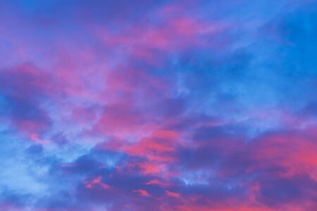 colorful  sunset sky with cloudy in summer.