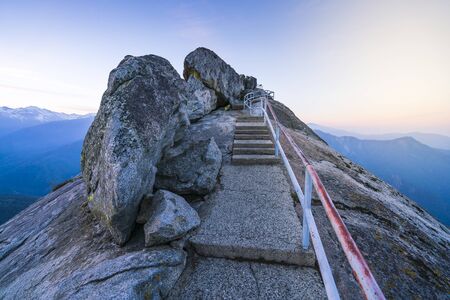 sequoia national park,california,usa.   : Moro rock mountain at sunset.の写真素材