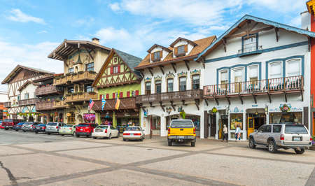 scene of downtown Leavenworth,german town in america,Washington,usa.  -for editorial use only    -02/06/15.のeditorial素材
