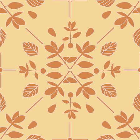 Leaves Nature Collection Illustration Seamless Pattern Background 02のイラスト素材