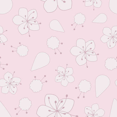 Beautiful Nature Collection Illustration Seamless Pattern Background 02のイラスト素材