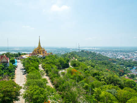 a city view of Nakorn sawan province at Thailandの写真素材