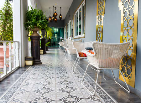 CHIANG RAI, THAILAND - May 26, 2017: Relax zone at the hotel decorate with morocco style.のeditorial素材