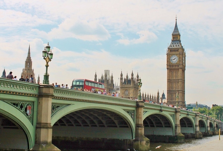 westminster big ben across Thamesのeditorial素材
