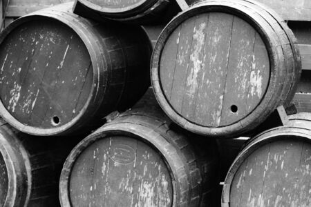 barrels stackedの写真素材