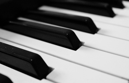 close up of piano keys