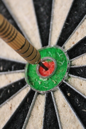 Darts game at pub bulls-eye