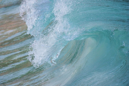 Ocean surf Wave Barrell curling before crashingの写真素材