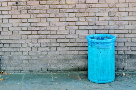 Trash can dustbins outsideの写真素材