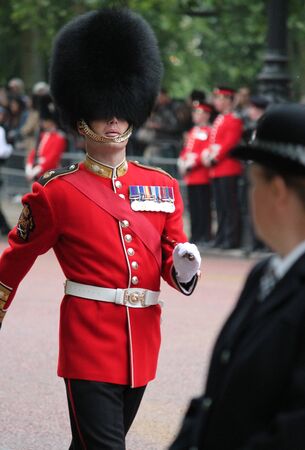 London, UK-July 06, coldstream soldier of the royal guard, July 06.2015 in London