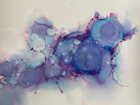 Abstract background with blue and purple acrylic paints in watercolor style. High quality photoの写真素材