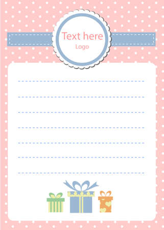 Template for card, note, diary and scrapbook.のイラスト素材
