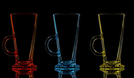 Silhouette of color shot on black backgroundの写真素材