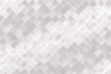 Abstract monochrome white geometric pattern or background made of chaotic square surface polygons....